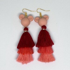 Handmade Mickey tassel earrings!!